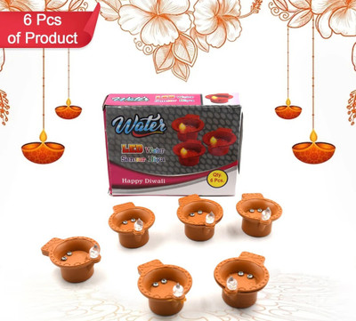 SELL QUICKER water diya Plastic (Pack of 6) Table Diya Set(Height: 1 inch)