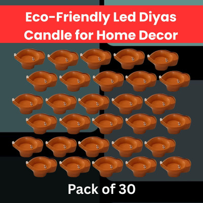 Raga Plus Water Sensor Diya LED Water Diyas for Diwali Home & Office Décor Pack of 30 A349 Plastic (Pack of 30) Table Diya Set(Height: 2 inch)