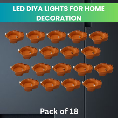 Clairbell Water Sensor Diya, Electric LED Diyas for Diwali & Office Décor Pack of 18 I223 Plastic (Pack of 18) Table Diya Set(Height: 2 inch)