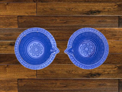 SOMUDEE Earthenware (Pack of 2) Table Diya(Height: 3 inch)