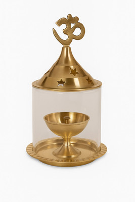 DECOREHUB Brass Table Diya Set(Height: 6.5 inch)