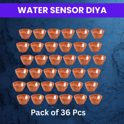 Raga Plus LED Water Diya, Water Sensor Diya for Diwali Festival Home & Office DécorZQ28 Plastic (Pack of 36) Table Diya Set(Height: 2 inch)