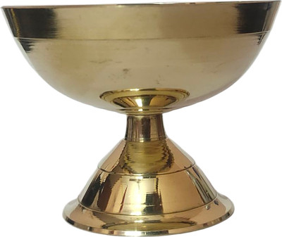 RIDA NATURALS Fancy Pooja Samagry Deep Diya Small Size Brass Table Diya(Height: 1.5 inch)