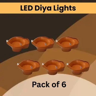SHOP EXCITING Water Diya For Diwali Festival With Sensor Technology Water Diya Plastic (Pack of 6) Table Diya(Height: 2 inch)