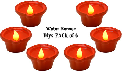 SCORIA Plastic (Pack of 6) Table Diya Set(Height: 2 inch)