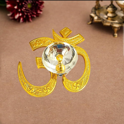 Nivrutti Premium Velvet Om Diya l Handcrafted Festival Deepak Set MH7 Brass Table Diya(Height: 2 inch)