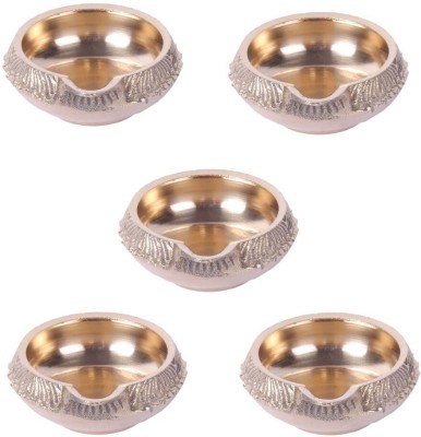 Shivshakti Arts SHIV SHAKTI ARTS Handmade Pure Brass Kuber Diya For Spritual and Pooja Purpose Weight 77 Gram each ::Set Of 5 Brass (Pack of 5) Table Diya Set(Height: 0.98 inch)