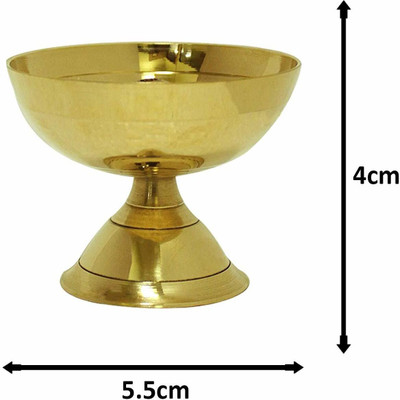 WQT Brass Diya For Deepak Poojan, Akhand Jyot, Home Brass Table Diya(Height: 2 inch)