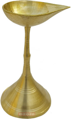 OZOSA Diya table stand Brass Table Diya(Height: 6 inch)