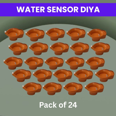 Frony Water Sensor Diya, Electric LED Diyas for Diwali & Office Décor Pack of 24 Q70 Plastic (Pack of 24) Table Diya Set(Height: 2 inch)