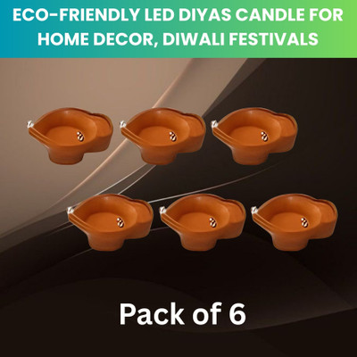 Clairbell Plastic (Pack of 6) Table Diya Set(Height: 2 inch)