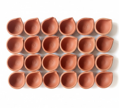 CLICK KART Handmade Mitti Diya for Puja & Diwali Traditional Clay Lamps Earthen Diyas Terracotta, Earthenware (Pack of 15) Table Diya(Height: 1 inch)