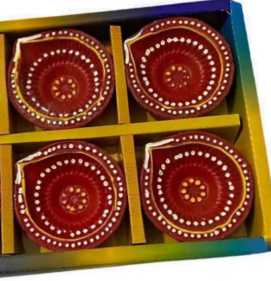 Signature Designer Diya Oil Small Earthenware Table Diya Set(Height: 3 inch)