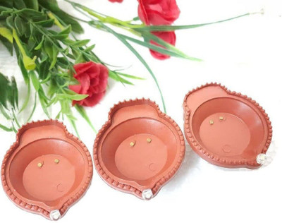 WunderVoX Plastic (Pack of 6) Table Diya Set(Height: 1.5 inch)
