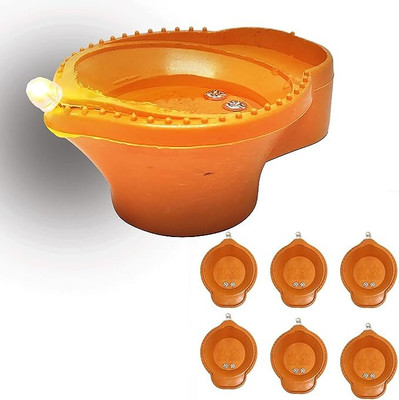 ARY Water Sensor Led Diyas Candle Light for Home Decor, Festivals Decoration Plastic (Pack of 6) Table Diya Set(Height: 1.5 inch)