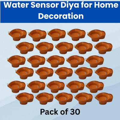 Raga Plus Water Sensor Diya LED Water Diyas for Diwali Home & Office Décor Pack of 30 A259 Plastic (Pack of 30) Table Diya Set(Height: 2 inch)