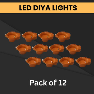 Guggu Plastic (Pack of 12) Table Diya Set(Height: 2 inch)