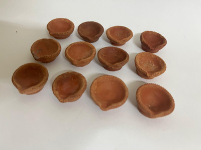 fashubes DIYASM Earthenware (Pack of 12) Table Diya Set(Height: 1 inch)