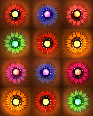CraftVatika Transparent Reflection Reusable Floating Diya Set 24 for Diwali Home Decoration Plastic (Pack of 24) Table Diya Set(Height: 1.5 inch)
