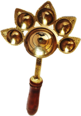 STE PANCHMUKHI ARTI DIYA/PANCHA DEEPAM DIYA BRASS METAL 19cm FOR RELIGIOUS/POOJAN Brass Table Diya(Height: 2 inch)