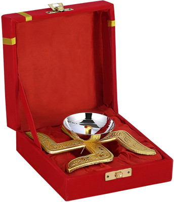 Tuesday Morning Brass Swastik Diya For Pooja Diwali Pooja Decorative Diya Akhand Diya For Pooja Brass Table Diya(Height: 2 inch)