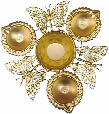 Hadiyaa Decorative Diya | Traditional Handicraft Bowl for Floating Flow0ers | Cast Iron Table Diya(Height: 1.5 inch)