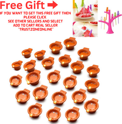 MoviQ LED Water Sensor Diya (Model No. WS30) Plastic (Pack of 30) Table Diya(Height: 1.1 inch)