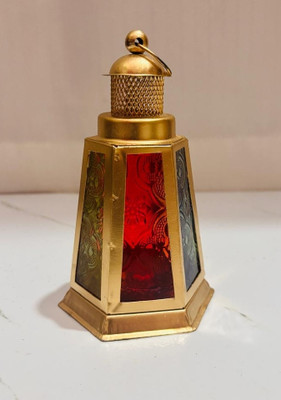 Vj crystal creations Glass, Gold Plated, Brass Hanging Diya Set(Height: 4 inch)