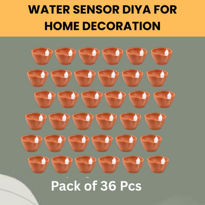 Frony LED Water Diya, Water Sensor Diya for Diwali Festival Home & Office DécorZE372 Plastic (Pack of 36) Table Diya Set(Height: 2 inch)