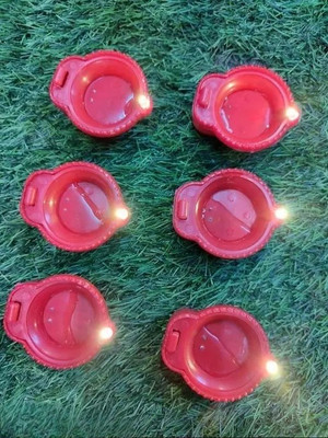 WunderVoX Flameless LED Battery Operated Tea Light Plastic (Pack of 6) Table Diya Set(Height: 1 inch)