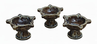 AYYAPPA POOJA MART 0001 Terracotta (Pack of 3) Table Diya Set(Height: 2 inch)
