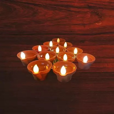 BSVR Plastic (Pack of 12) Table Diya Set(Height: 3 inch)