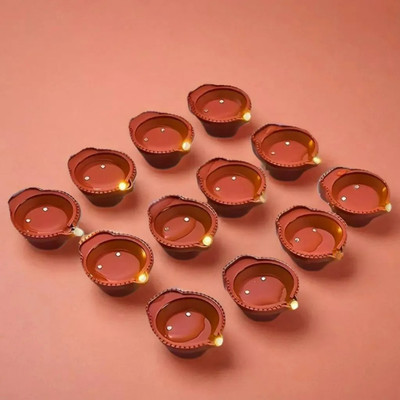 3BAAN Plastic (Pack of 12) Table Diya Set(Height: 4 inch)