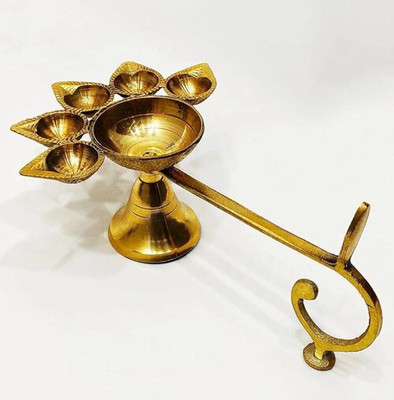 ST Traders Brass Table Diya(Height: 2.6 inch)