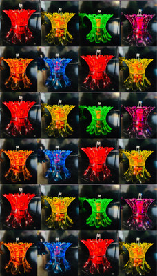 CraftVatika LED Light Water Sensor 3D Reflections Reusable Diya Deepak for Diwali Decoration Plastic (Pack of 24) Table Diya Set(Height: 1.2 inch)