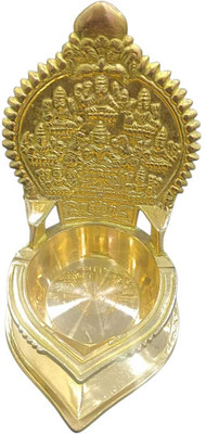 DiyamartOnline Diyamart Brass AstaLakshmi Vilakku Brass Table Diya(Height: 5.25 inch)