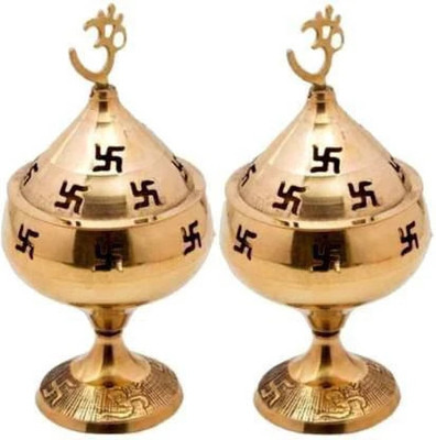 DARIDRA BHANJAN Akhand Jyoti Deepak For Spritual Purpose Brass Table Diya Brass (Pack of 2) Brass (Pack of 2) Table Diya Set(Height: 5 inch)