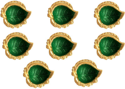 SOMUDEE Terracotta (Pack of 8) Table Diya Set(Height: 2.5 inch)
