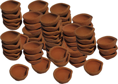 Tarun smart jwelery Terracotta (Pack of 101) Table Diya Set(Height: 2 inch)