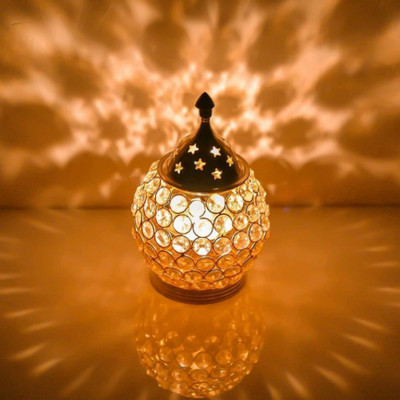 T-KA108 Diamond crystal deepak/magical lantern brass diya/ brass akhand diya Brass Table Diya(Height: 5 inch)