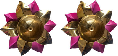 IAE Brass (Pack of 2) Table Diya Set(Height: 1.5 inch)