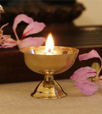 ONLYBOTTOM Brass Akhand Diya | Akhand Deepak/Dia | Akhand Jyot Brass Brass Table Diya(Height: 2.5 inch)