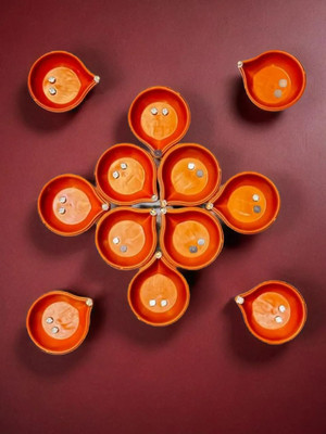 3BAAN Plastic (Pack of 12) Table Diya Set(Height: 4 inch)