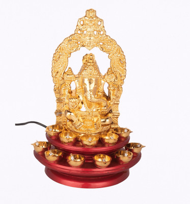 Nabhya Electric Gold LED Plastic 2 Layer Diya for Temple Table Diya Set Plastic Table Diya Set(Height: 10 inch)