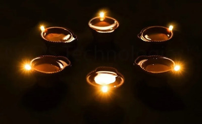 Xydrozen Led Water Sensor Diyas with Water Sensing Technology-6Pcs Plastic (Pack of 6) Table Diya Set(Height: 1 inch)