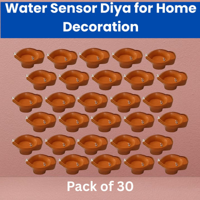SACRO Water Sensor Diya LED Water Diyas for Diwali Home & Office Décor Pack of 30 B290 Plastic (Pack of 30) Table Diya Set(Height: 2 inch)
