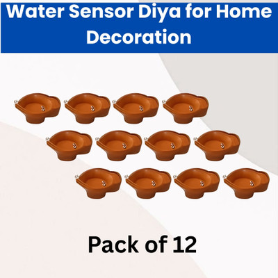 SACRO Plastic (Pack of 12) Table Diya Set(Height: 2 inch)