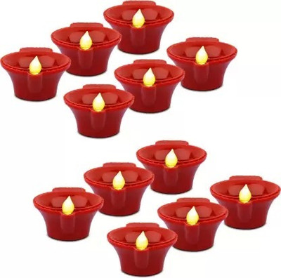THUNDER Water Sensor Led Diyas Candle with Water Sensing Technology, Led Diya Plastic Plastic (Pack of 18) Table Diya Set(Height: 2 inch)