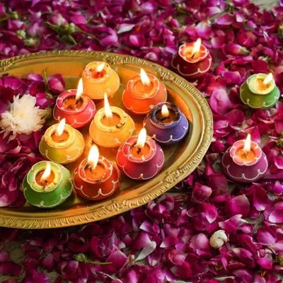 Puff Smart Terracotta (Pack of 10) Table Diya Set(Height: 2 inch)