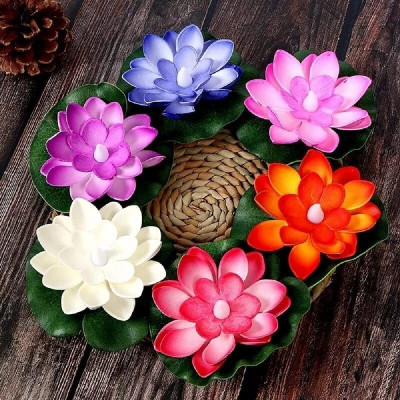 HVG TRADERS Waterproof Battery Operated Color Changing Lights Plastic Plastic (Pack of 6) Table Diya Set(Height: 5 inch)